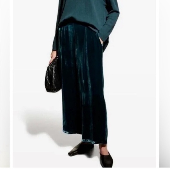 Eileen Fisher Gray Wide Ankle Pleat Pull On Pants Womens Size Large - Picture 7 of 14